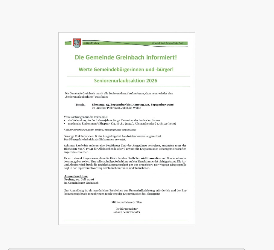 Seniorenurlaubsaktion 2026